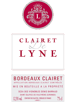 Label Bordeaux Clairet De Lyne