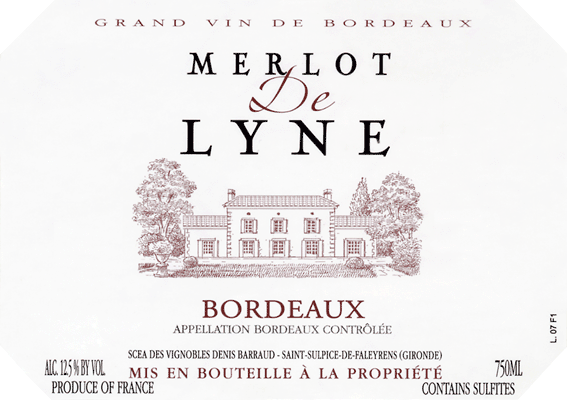 Label Bordeaux De Lyne