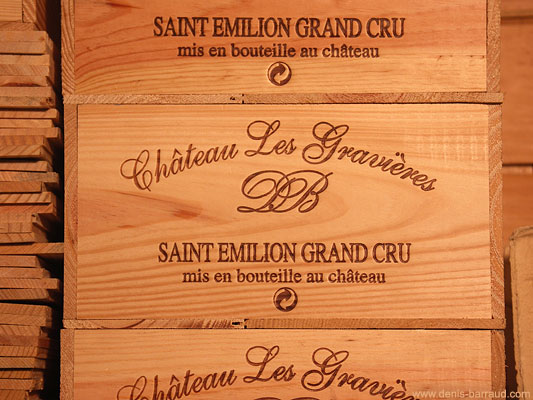 Caisse bois pour le saint-émilion Château Les Gravières